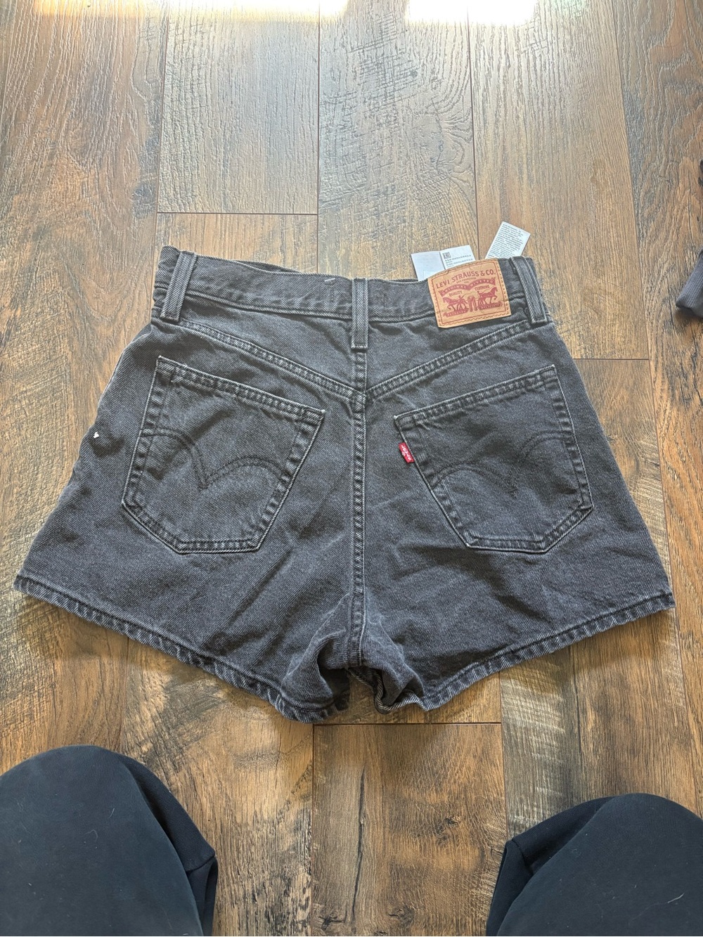 Levi's Black High-Rise Denim Shorts with Back Patch